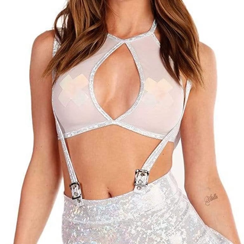 iHeart Raves Keyhole Lace Crop Top